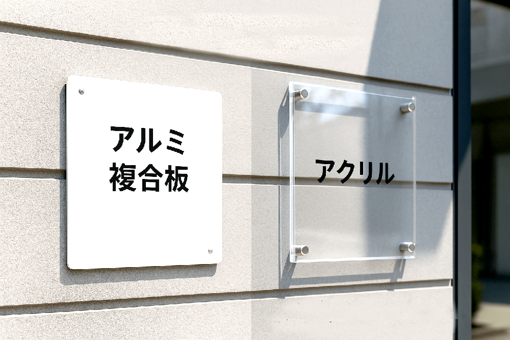 アルミ複合板とアクリル板