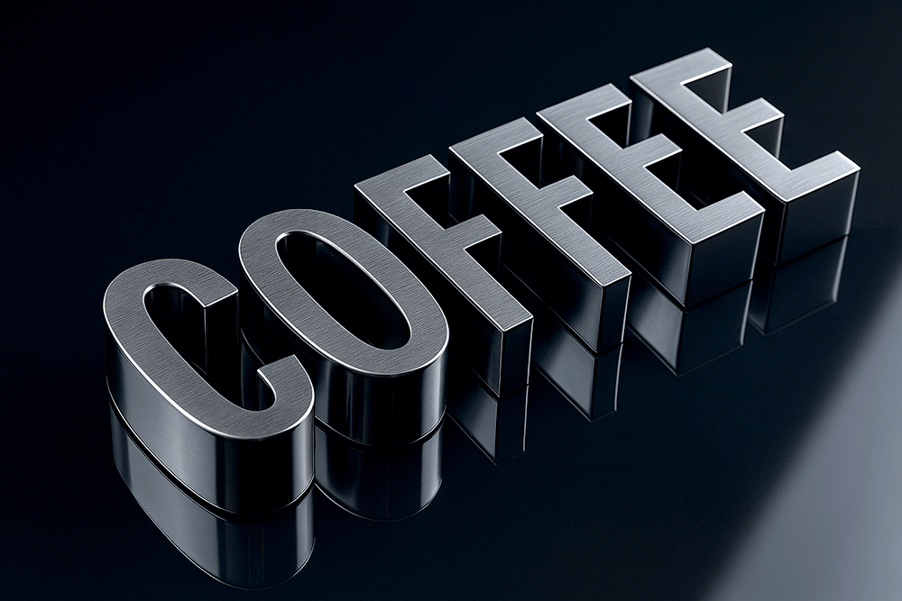 ステンレス製チャンネル文字（昼）。金属の素材感とエッジの美しさ