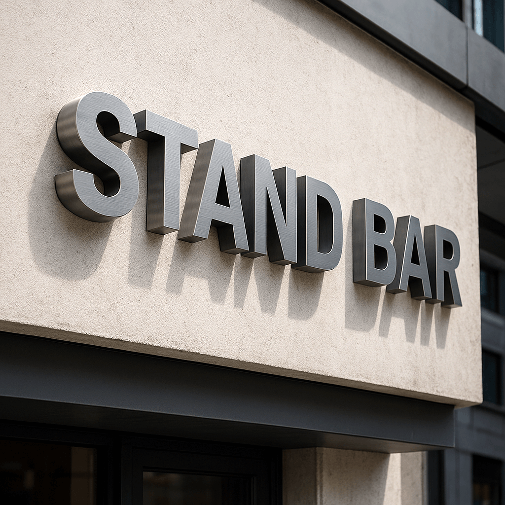 昼間のチャンネル文字ファサード写真