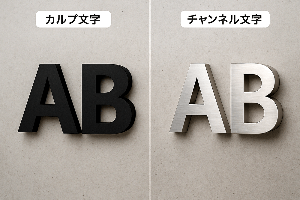 カルプ文字とチャンネル文字の違いを比較！