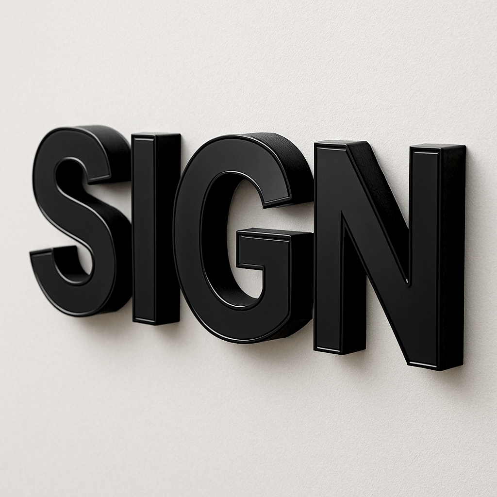 カルプ文字＋アクリル貼り。エッジが締まり上質感が出る