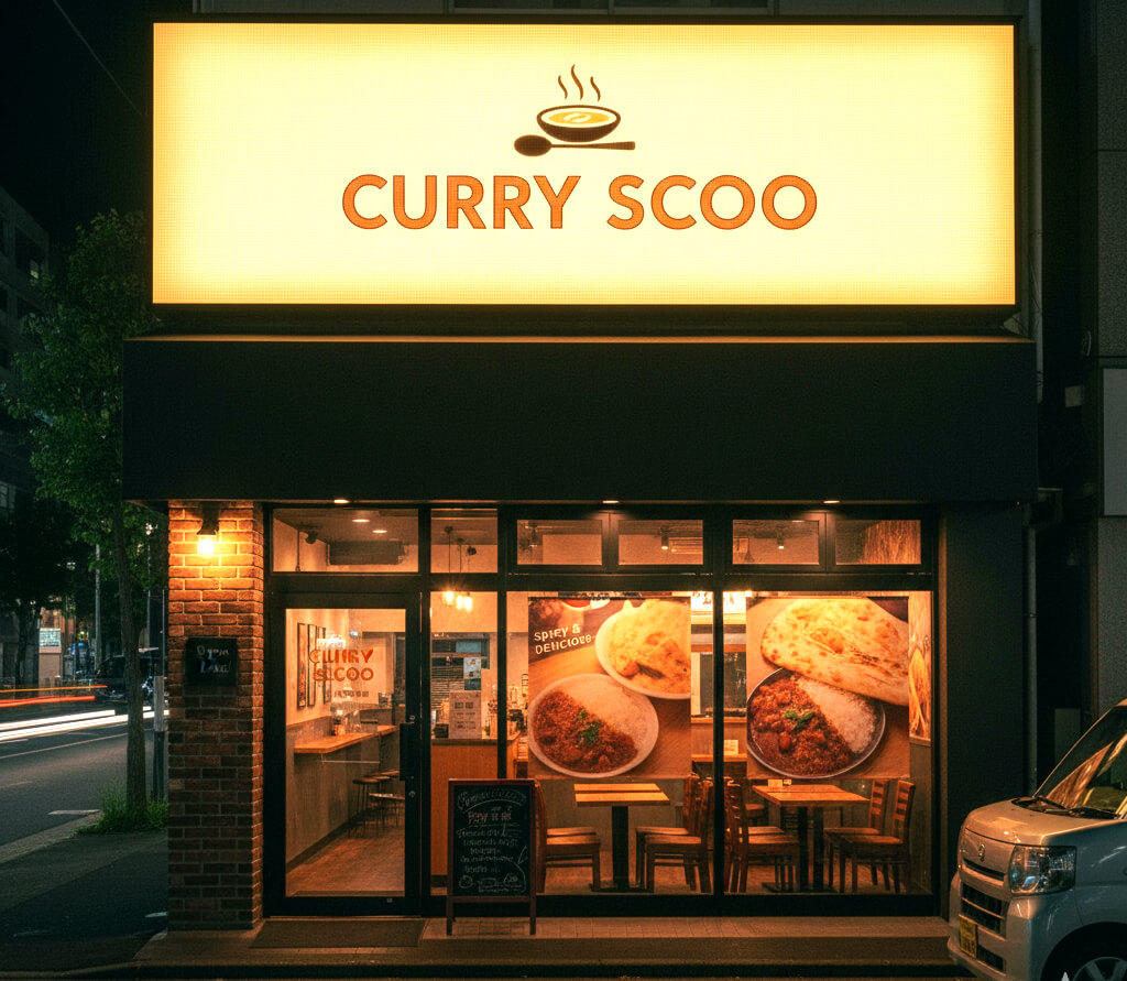 FFシートを使った内照式ファサード看板