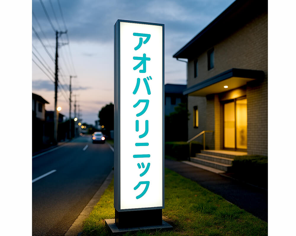クリニック前に自立看板を設置した画像