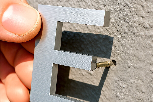 多様な取付方法のステンレス切文字